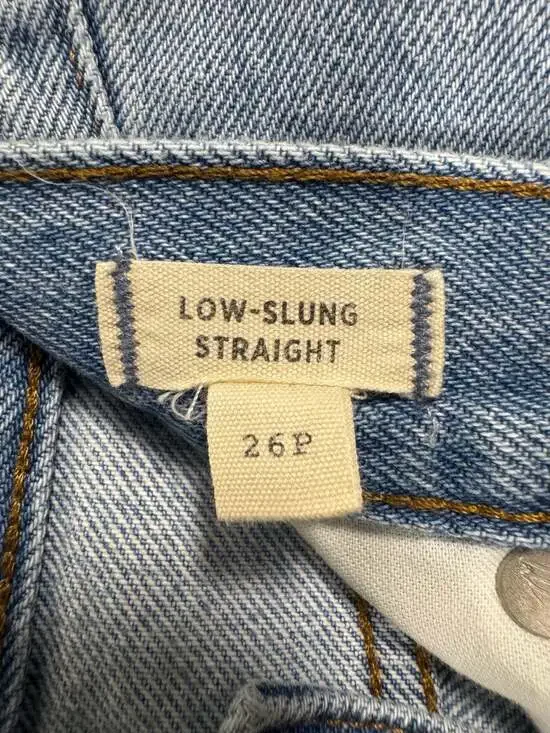 Madewell Low-Slung Straight Jeans 26P Crossover Button Fly Light Wash - Picture 2 of 12